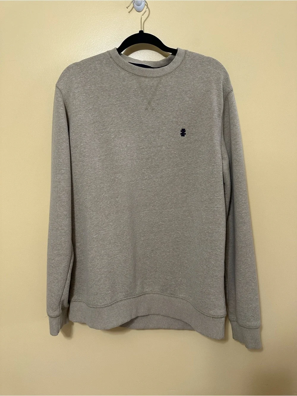 Izod Advantage Performance Crewneck Fleece Sweatshirt Men L Camel Heather